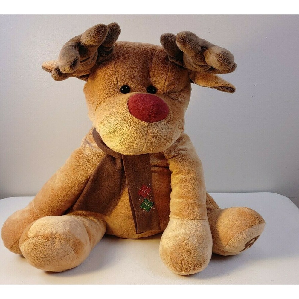 Large‎ Toys R Us Rocky Reindeer Plush 22" Christmas Holiday 2011 Santa Rudolph